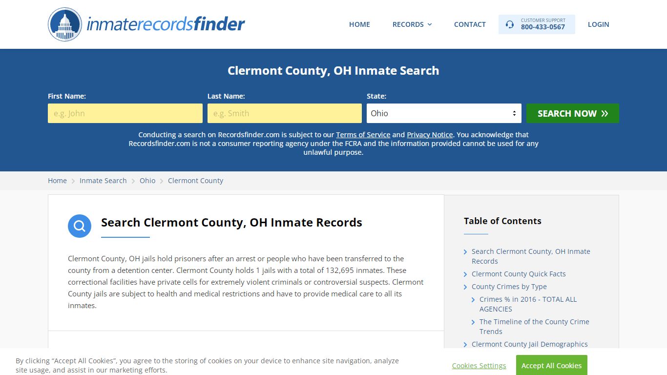 Clermont County, OH Inmate Lookup & Jail Records Online