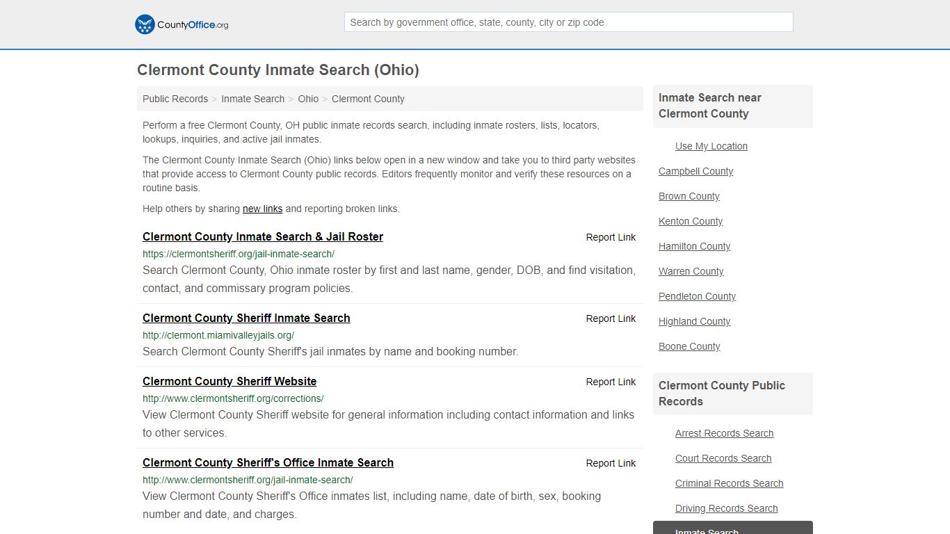 Inmate Search - Clermont County, OH (Inmate Rosters ...